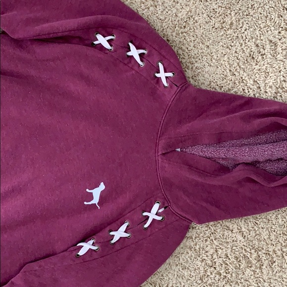 Pink cropped sweatshirt - Picture 2 of 3